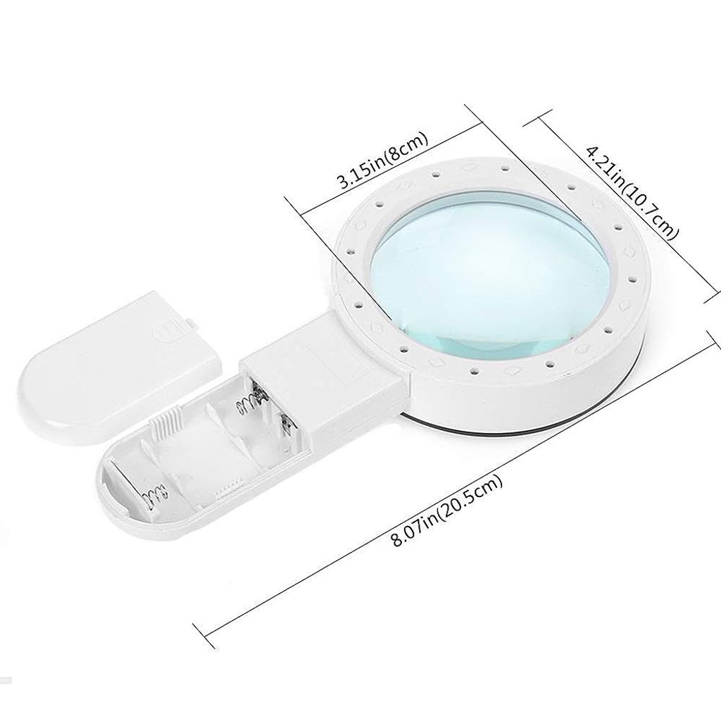 Lupe mit Licht 12 LED 30X Handlupe Beleuchtet Leselupe groß mit Doppelglaslinse 