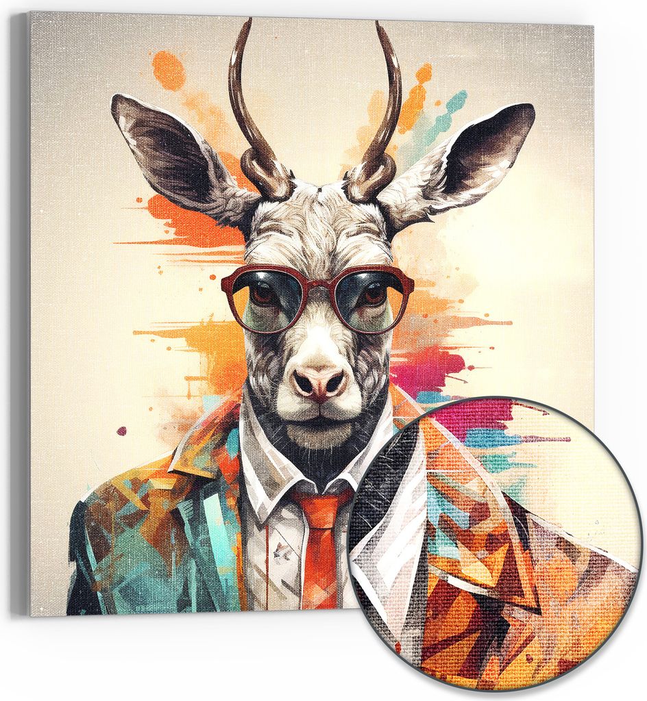 DEQOART Hybrid Leinwand Bild 50x50 cm 'Kultivierte Wildheit' Wandbild Glas flach modern