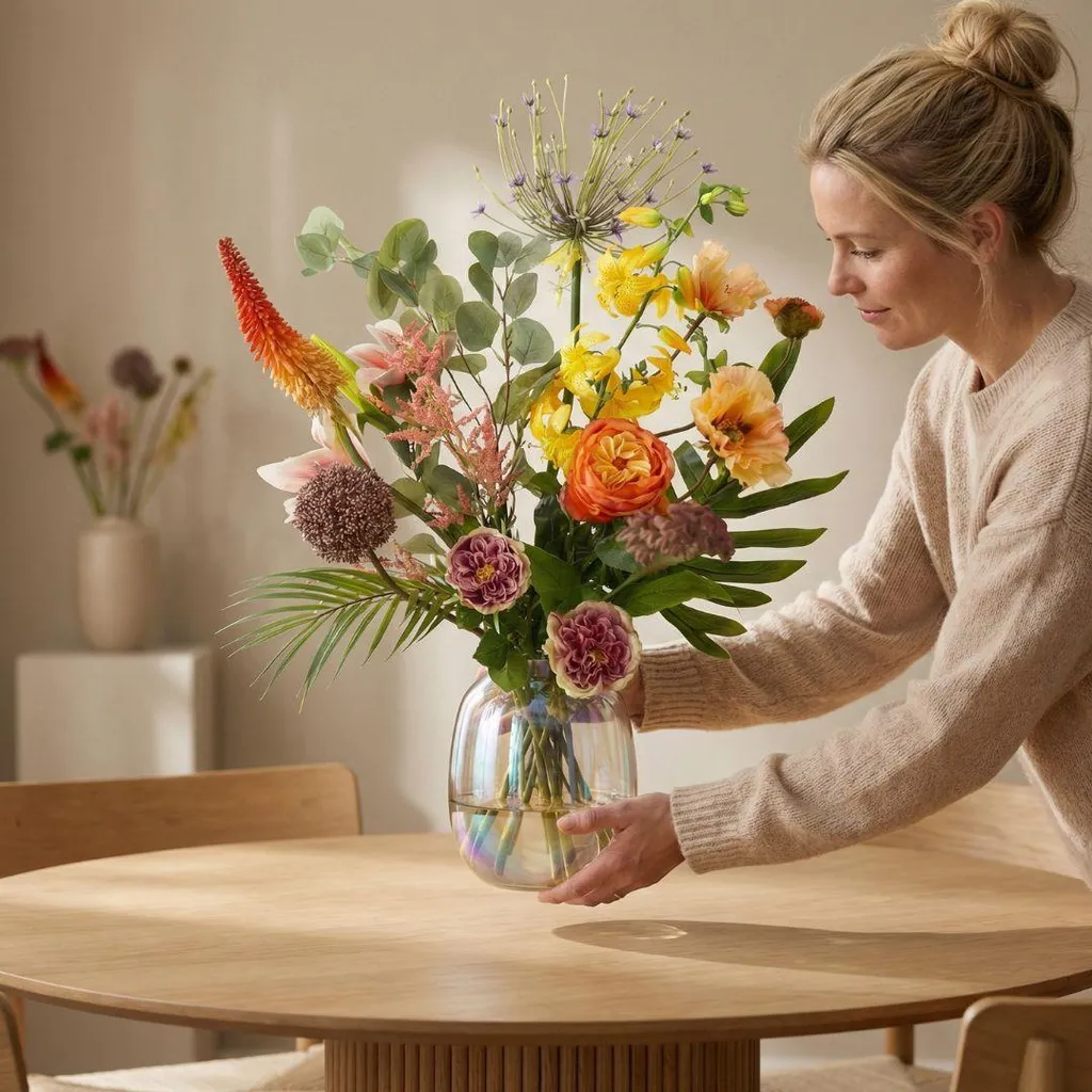 Bouquet de fleurs exotiques artificielles 105 cm 13 tiges Real Touch - 5