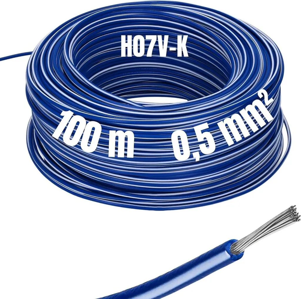 Matassa 100m Cavo LAPP 4160126 0,5mm² Blu-Bianco Multi-Standard