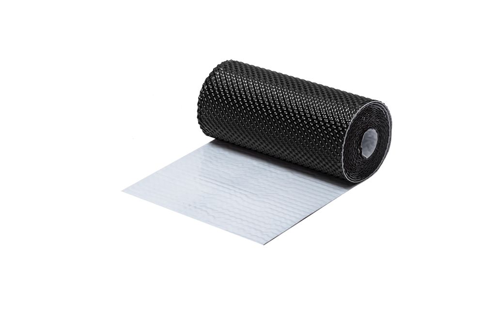 4ROOF IZOMIN 3D Schornsteinanschlussband 300mm x 5m Schwarz – Flexibles Aluminium, 3D-Optik, UV- und Wetterbeständig, Abdichtung & Schutz