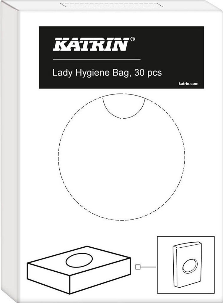 Katrin Hygienebeutel, weiß, Spenderpackung geeignet für Hygienebeutelspender, 30 Beutel