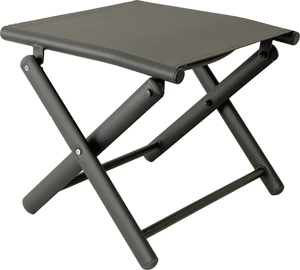 Tabouret de Pied de Jardin Pliable Gris Anthracite - Gamme Extérieure