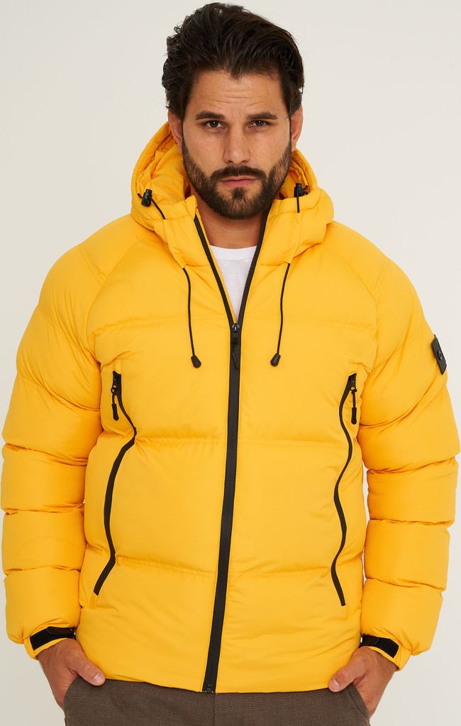 SOULSTAR Herren Winterjacke S2BADGAM Herren Pufferjacke mit Kapuze warme Steppjacke Mens Jacket