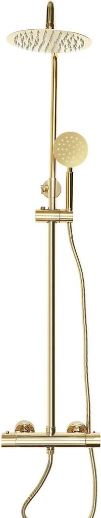 Duschsystem, höhenverstellbar, duale Sprühmodi, Gold