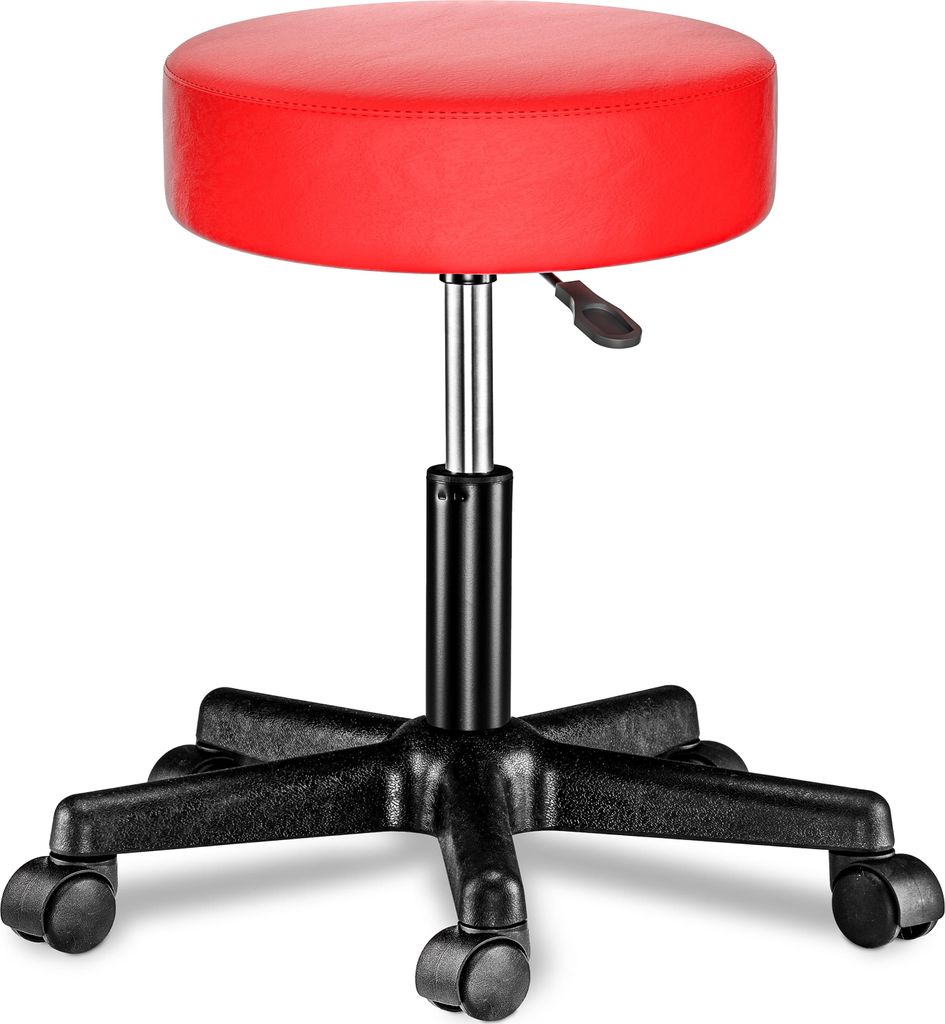 CASARIA® Tabouret de bureau rouge pivotant 360° hauteur Image du produit 