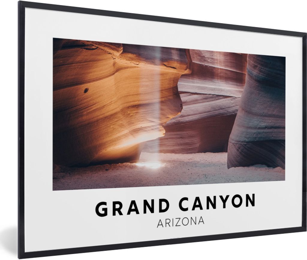 MuchoWow Gerahmtes Poster Amerika - Arizona - Schlucht 90x60 cm - Poster mit Schwarzem Bilderrahmen Wandposter Rahmen Foto Bilder - Fotorahmen - ...