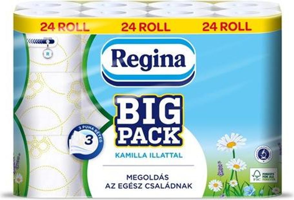 Toaletní papír v konvenční roli Regina, heřmánkový, 3 vr., Obrázek produktu 