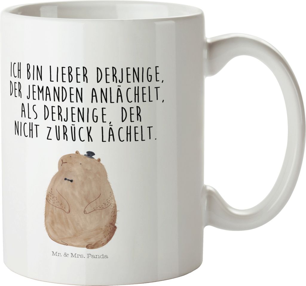 Mr. & Mrs. Panda Henkelbecher Murmeltier - Weiß - Geschenk, Produktbild 