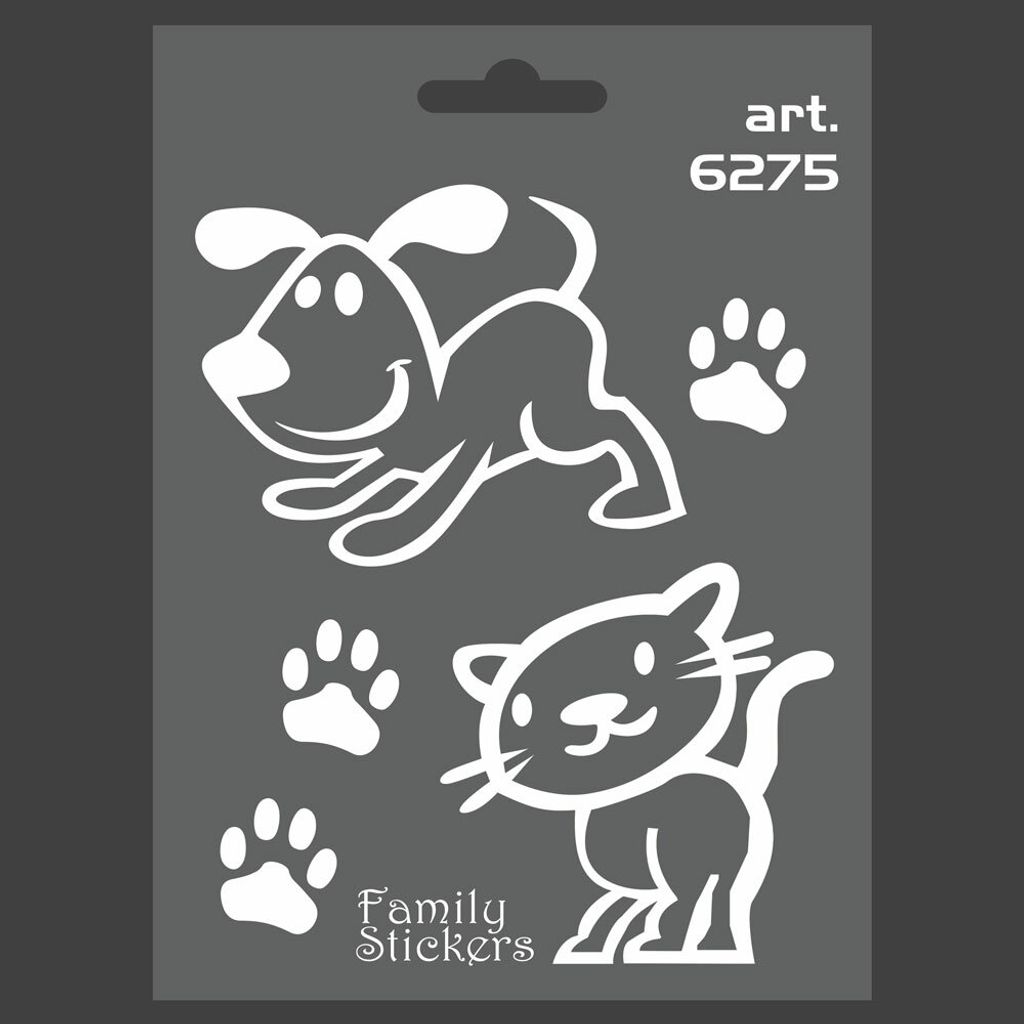 Sticker Aufkleber Family Hund - Katze