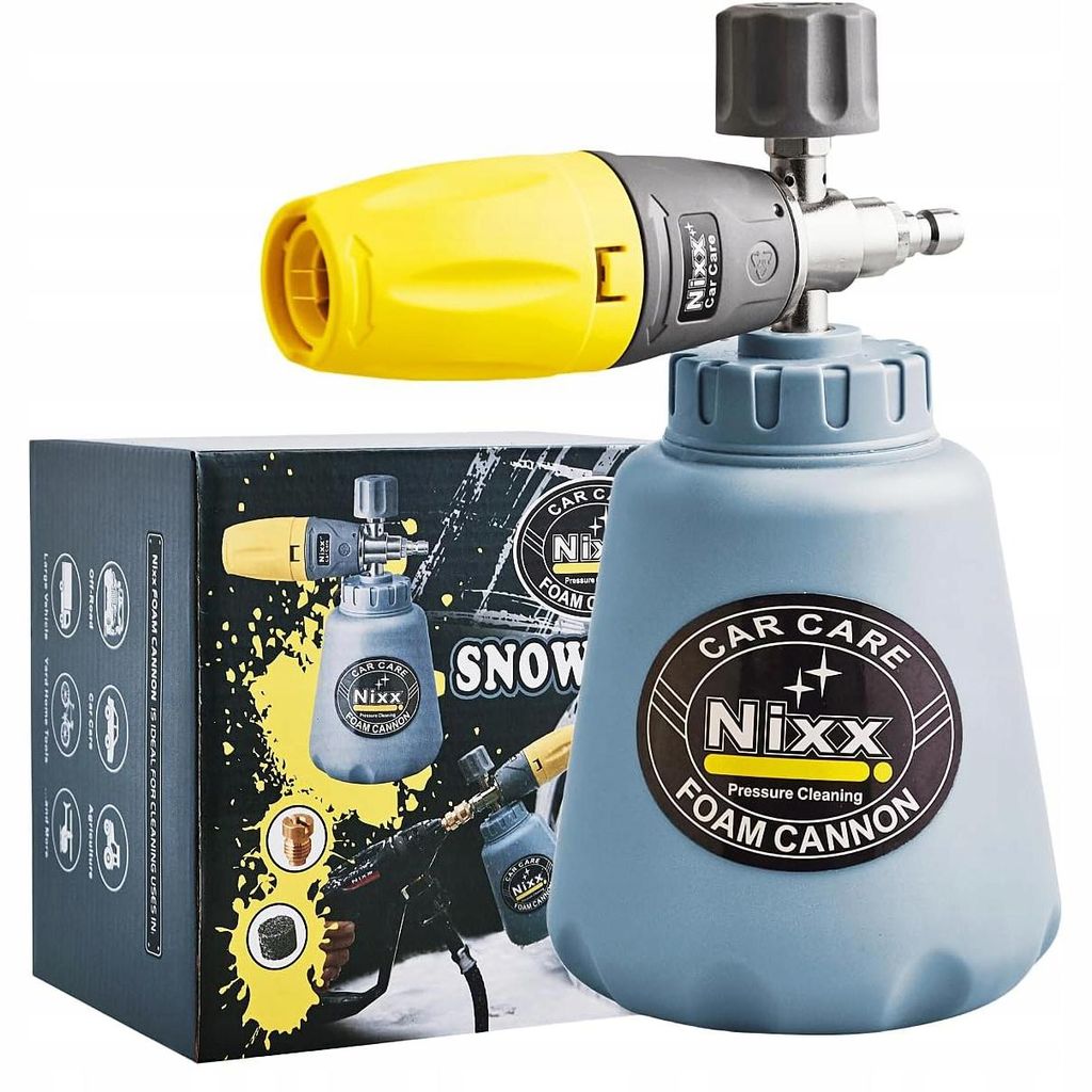 Rosfix Schaumkanone 1 L – Verstellbare Sprühdüse, 1/4" Schnellkupplung, Messing, 1000–2200 PSI | Für Hochdruckreiniger Karcher K2–K7, Nilf...