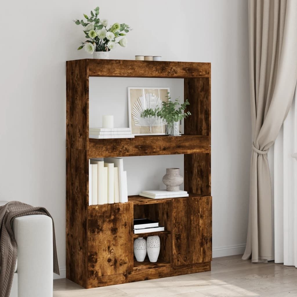 Maison Exclusive - Highboard Räuchereiche 92x33x140 cm Holzwerkstoff