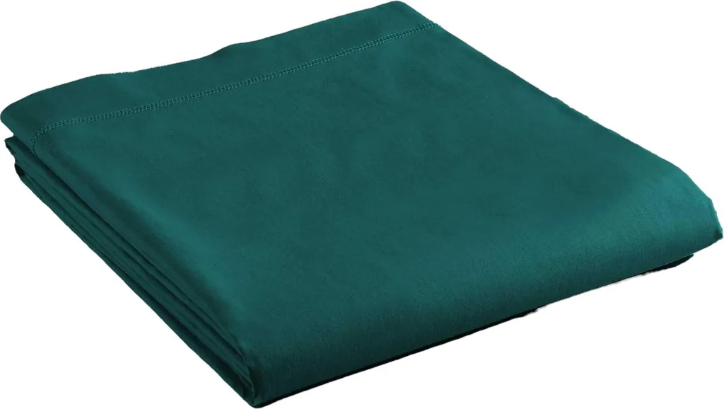 Drap plat coton 240x300 cm Biolina Émeraude - Grand lit 2 personnes
