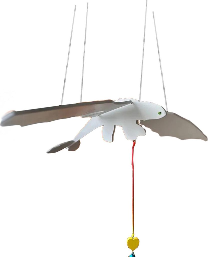 Fliegender Drache als Hängedekoration, handgefertigter Holzdrachen, kinetischer geflügelter Drache für Kinderzimmer- und Schlafzimmerdekoration