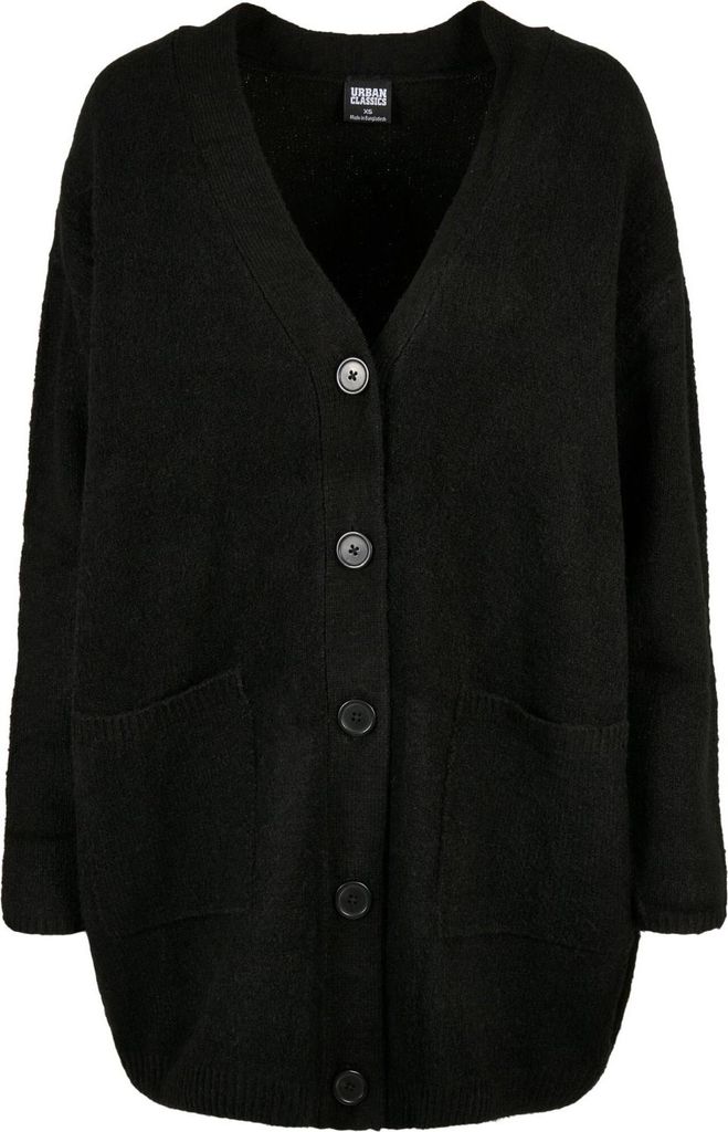 Urban Classics Cardigan Damen Ladies Chunky Fluffy Knit Cardigan schwarz M