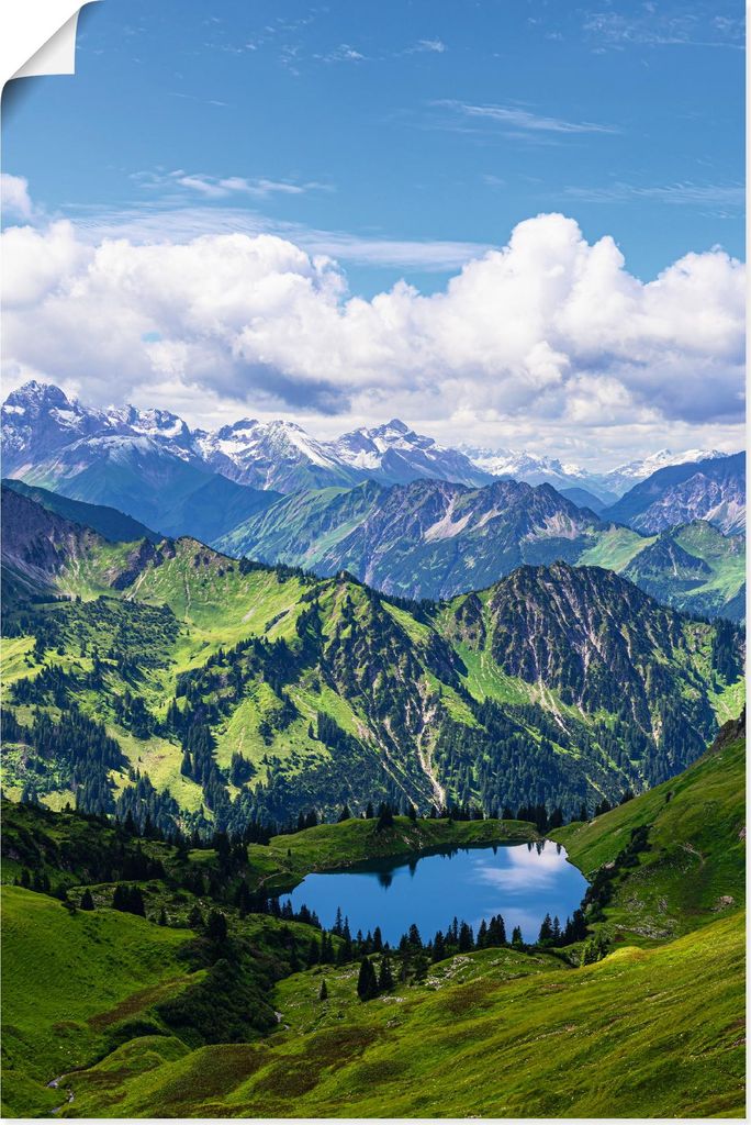 ARTland Poster Nebelhorn bei Obersdorf Alpen Seealpsee Größe: 80x120 cm