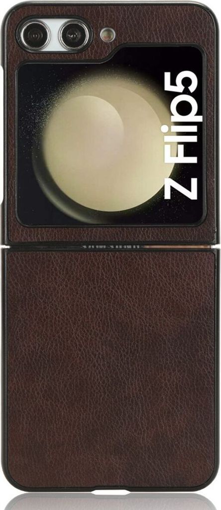 König Design Hülle kompatibel mit Samsung Galaxy Z Flip5 Kunststoff Soft Handyhülle - Handy Case Braun