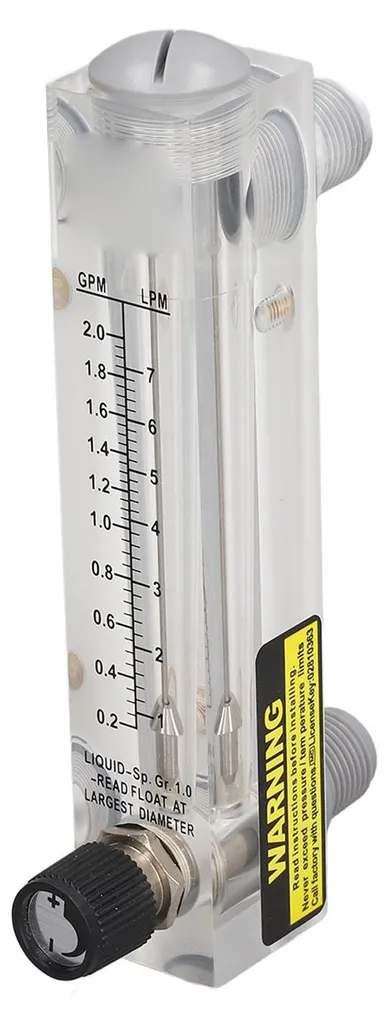 Indicateur de Débit 0.2-2 GPM - Débitmètre Acrylique pour Panneaux - 3