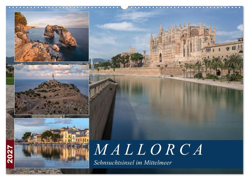 Mallorca, Sehnsuchtsinsel im Mittelmeer (Wandkalender 2027 DIN A2 quer), CALVENDO Monatskalender