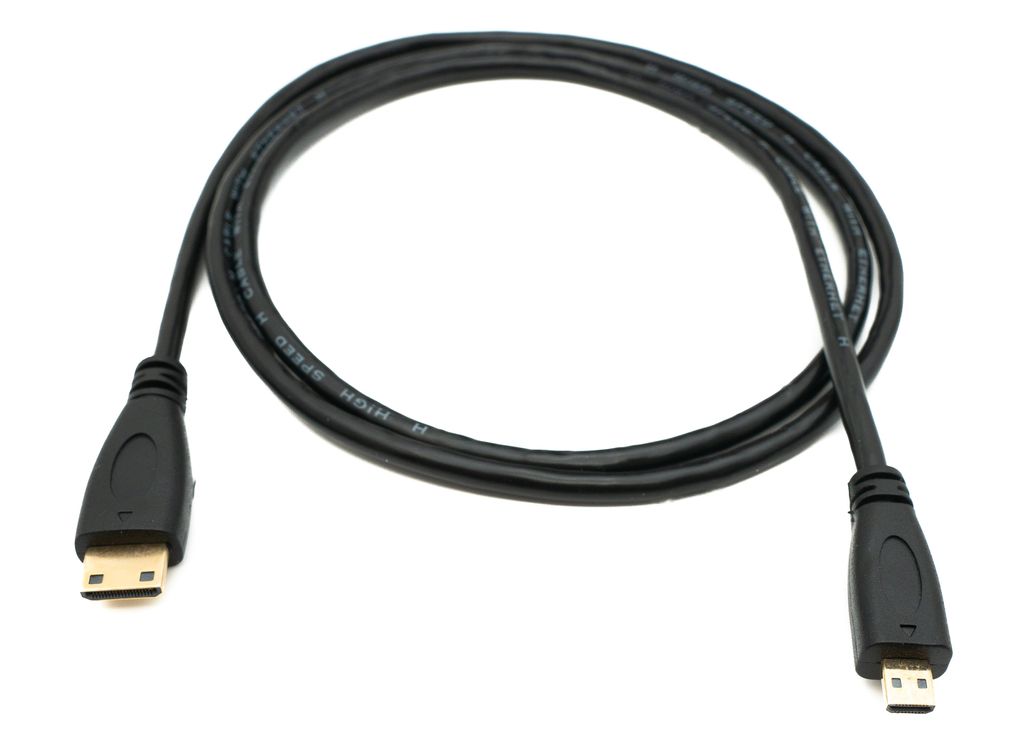 HDMI Kabel 100 cm Micro Stecker zu Mini Stecker Adapter in Schwarz