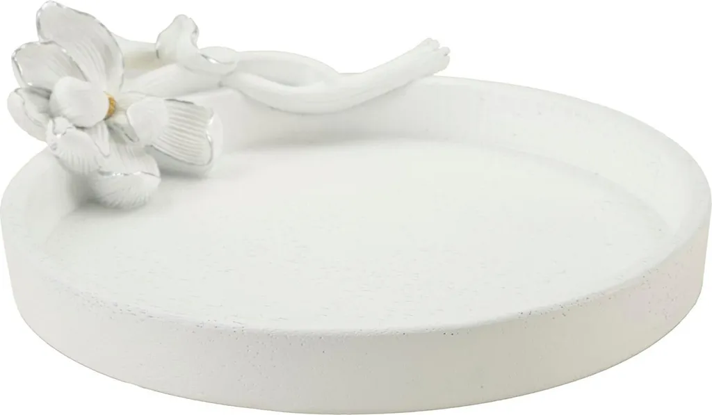 Coupelle Magnolia blanche 24cm en relief Mauro Ferretti finition mat