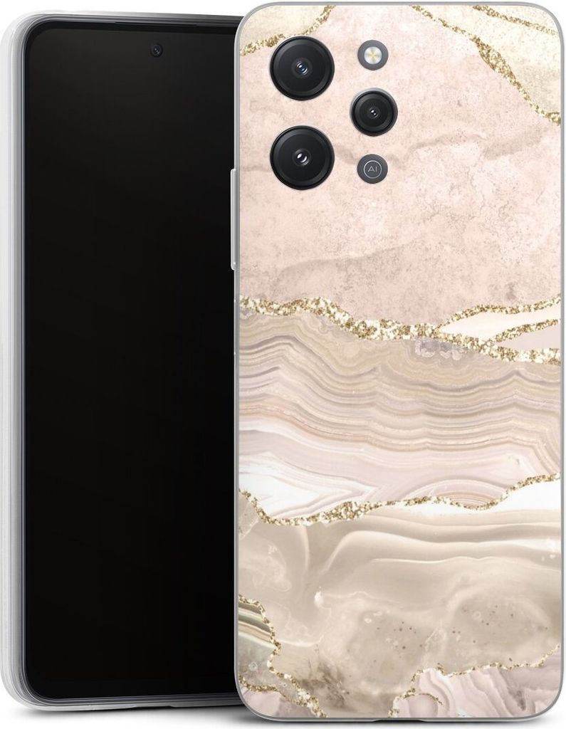 DeinDesign Slim Hülle für Xiaomi Redmi 12 Silikon Case Ultra Dünn Handyhülle Glitzer Look Marmor Utart