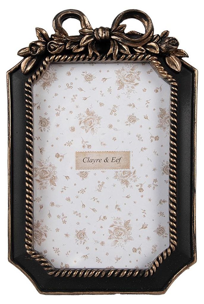 Clayre & Eef Bilderrahmen 10x15 cm Schwarz Kunststoff