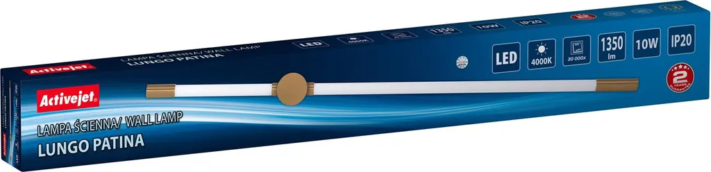 Applique LED Activejet AJE-LUNGO Patina - Éclairage Mural Anti-Éblouissement