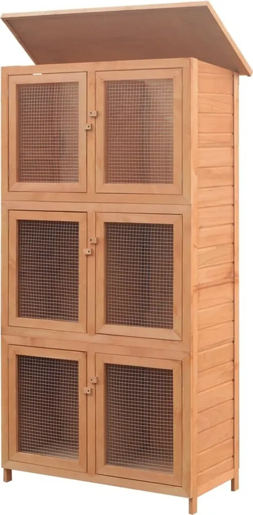 Clapier en Bois Multi-boxes avec Toit Bitumé pour Lapins et Rongeurs