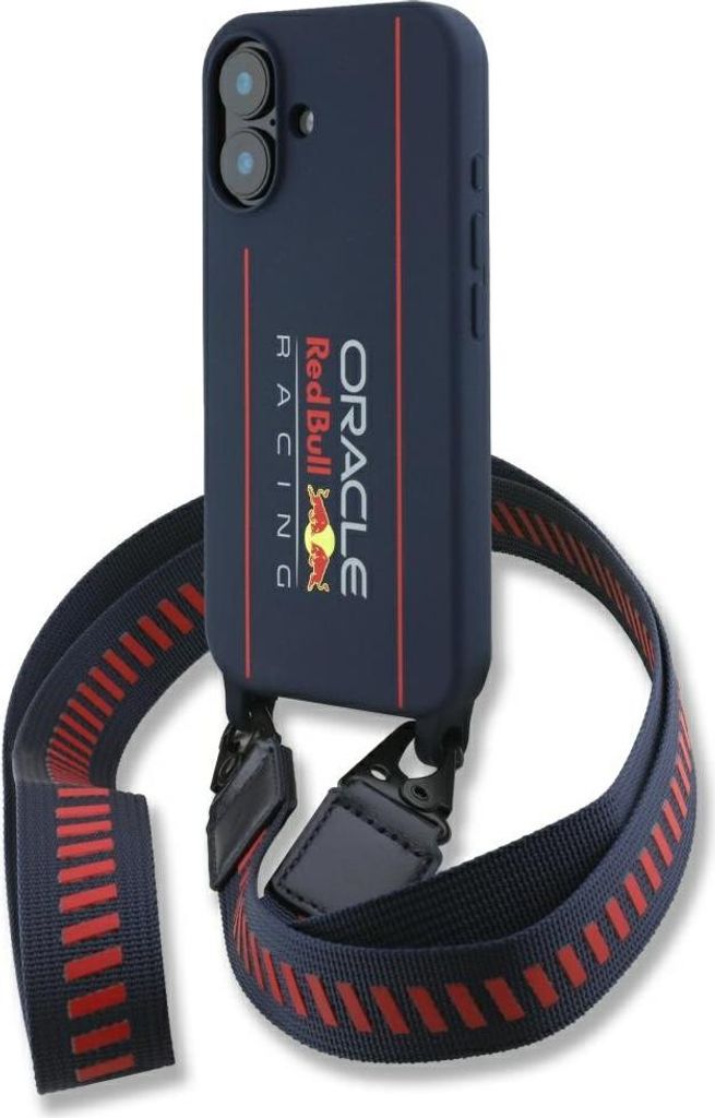 Red Bull RBHMP16S24SISOLRV iPhone 16 6,1" Hartschalenhülle mit Silikonband und vertikalem Logo MagSafe granatowy