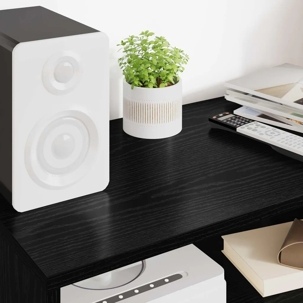 Porta TV 60cm Rovere Nero per Console e Decoder | Setup Compatto - 4