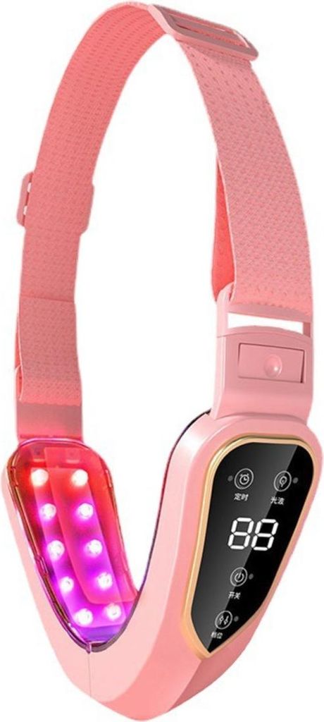 INF V-Gesichtsstraffungs-Massagegerät mit 12 Stufen & LED-Lichttherapie Rosa