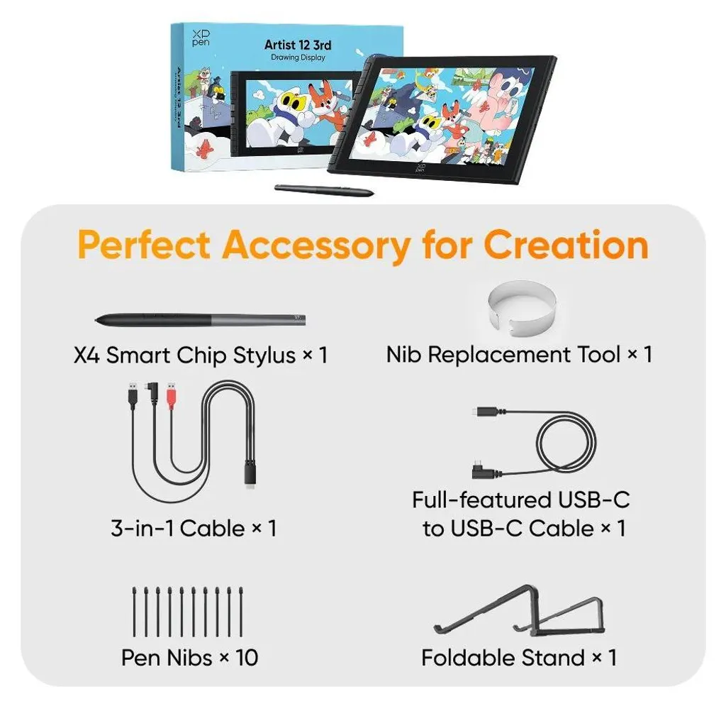 Tablette graphique avec écran interactif et stylet haute pression