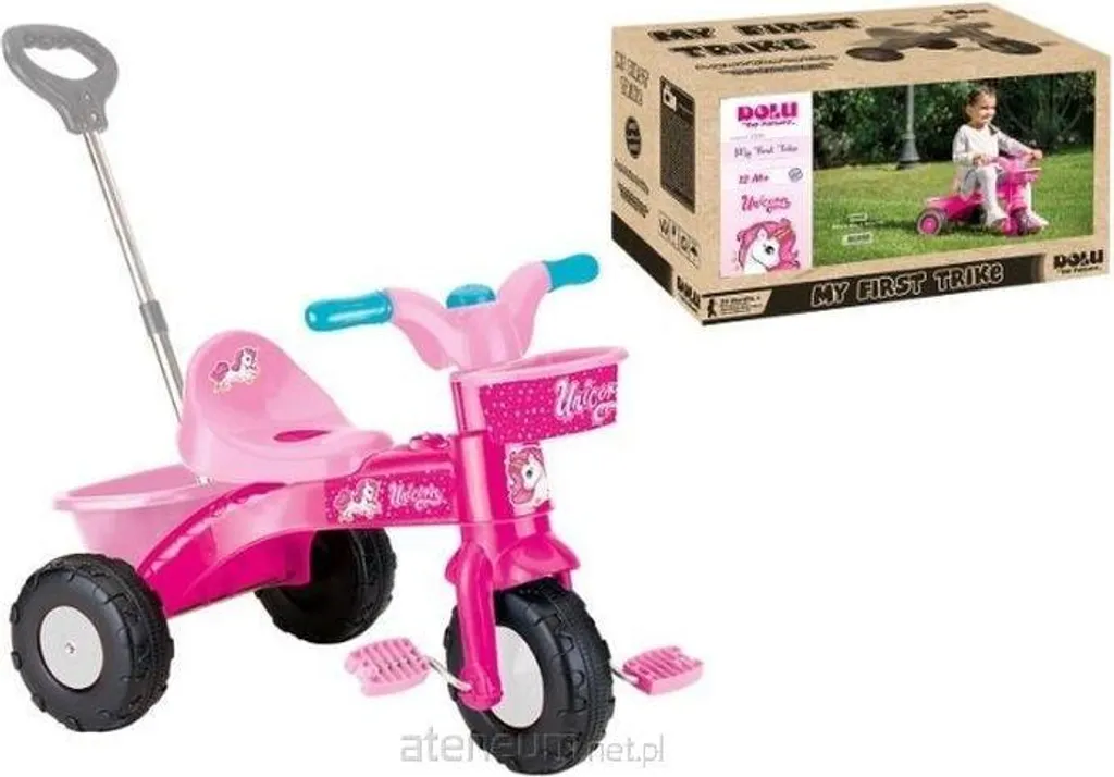 Dolu 2504 Tricycle Licorne avec Canne Parentale pour Enfant de 2 Ans