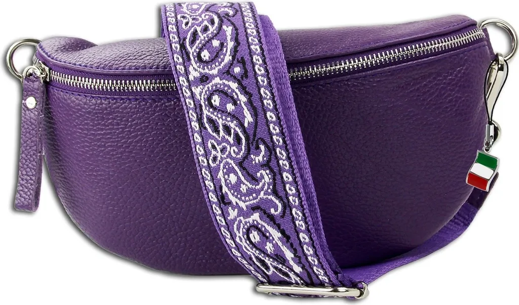 Sac banane violet en cuir souple Florence pour femme - Style urbain