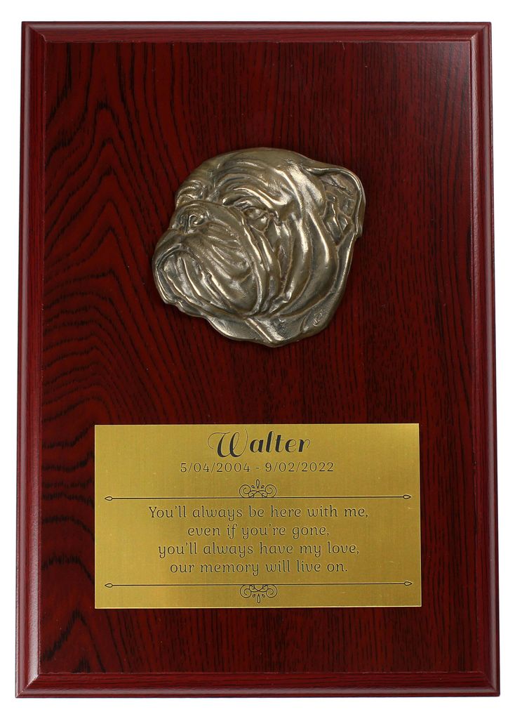 Bulldogge I - Flachrelief eines Hundes, kleiner Nachbildung, realistische Plakette mit Hund von der Marke Art-Dog