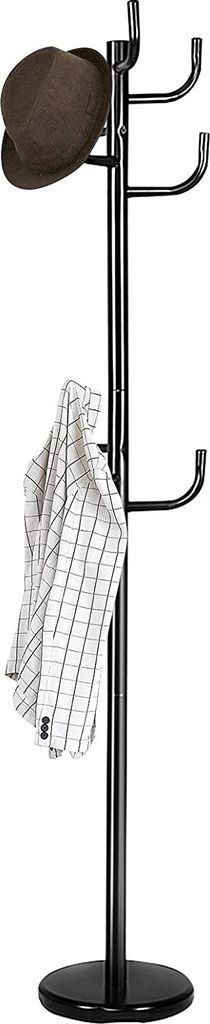Garderobenstaender aus Metall, 175 cm freistehender Kleiderstaender, mit stabiler Basis und 8 Haken, Moderne Garderobe für Kleidung, Hüte, Tasche...