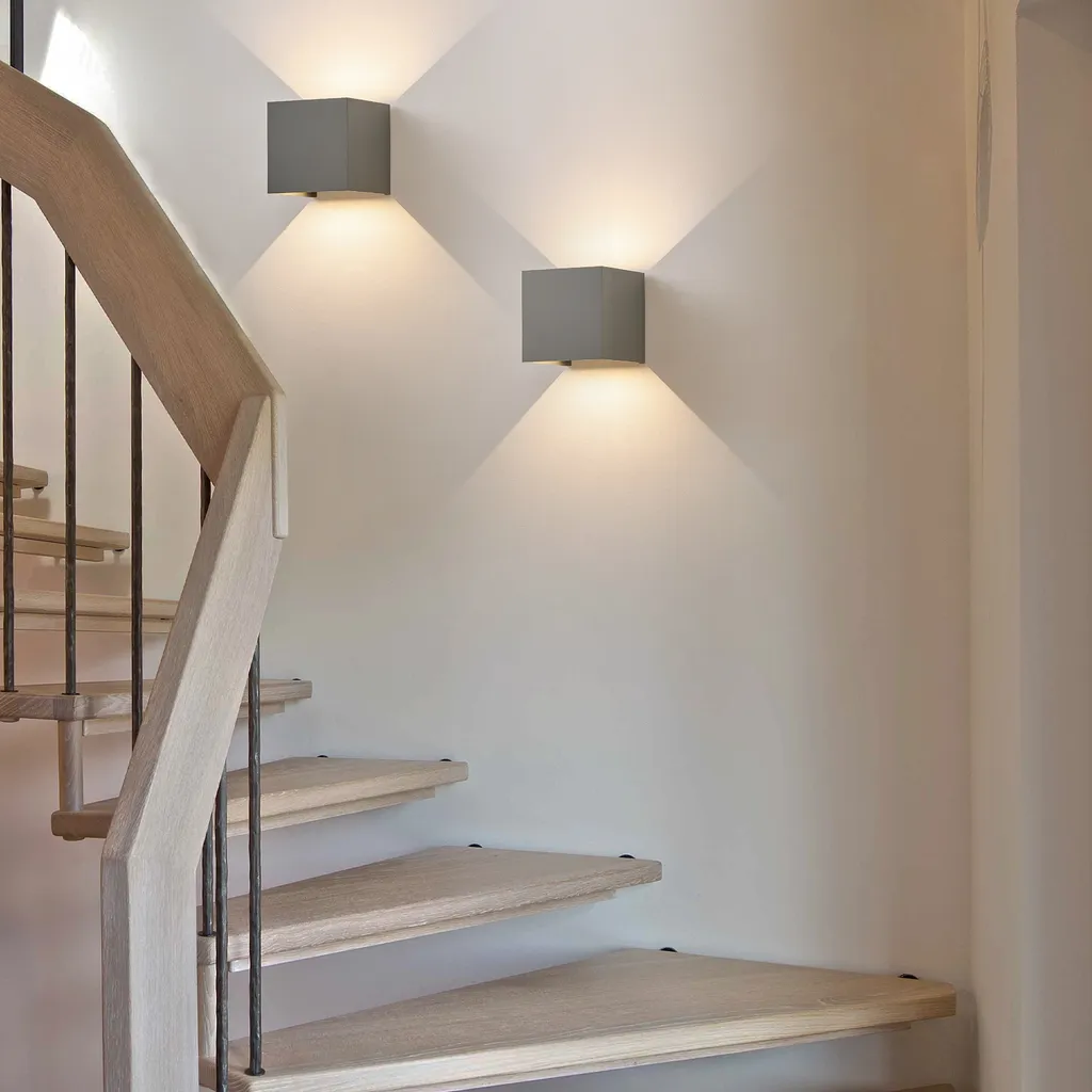 Lampe extérieure LED Up Down Design Gris pour Mur de Maison IP65 - 9