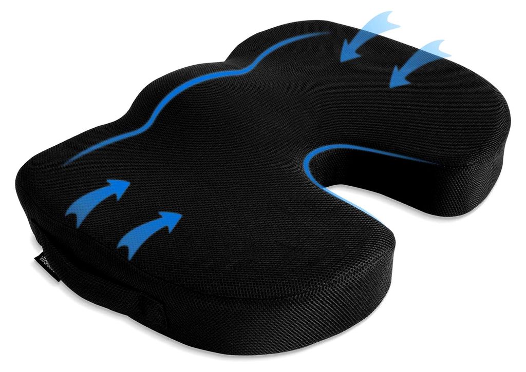 Ergonomisches Steißbeinkissen aus Memory-Schaum für Bürostuhl, Auto und Rollstuhl