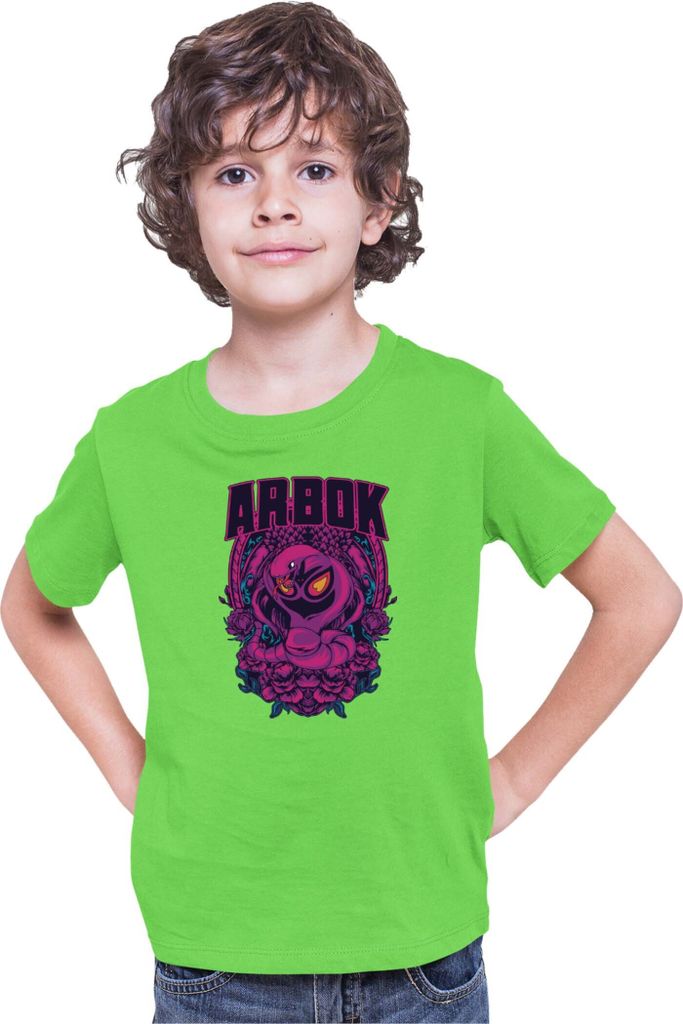 Kinder T-Shirt Japan Anime Manga Pokemon Arbok, 7-8 Jahr - 128 / Lime