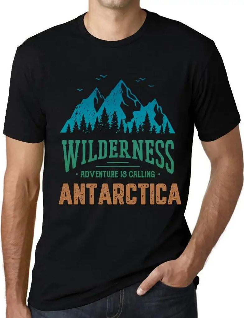 Herren Grafik T-Shirt Die Wildnis das Abenteuer ruft die Antarktis – Wilderness, Adventure Is Calling Antarctica – Öko-Verantwortlich Vintage ...