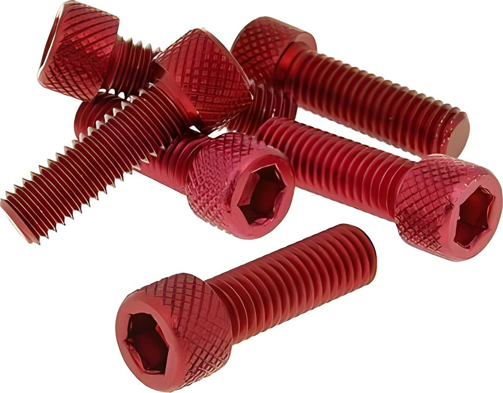Schraubensatz 6 Stück Innensechskant Alu rot - M8x25