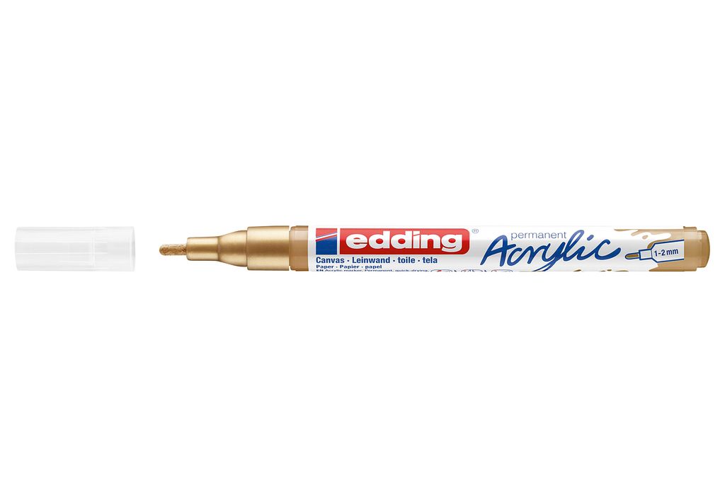 Edding 5300 Acrylmarker Fein, Gold, Fein, 1 mm, 2 mm, Tinte Produktbild 