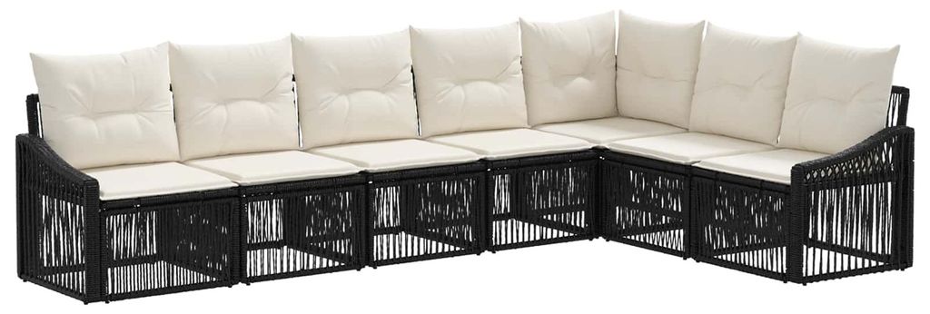 Möbel Gartensofa-set 7 pcs Schwarz Poly-Rattan - Gartenmöbelgarnituren CC1752
