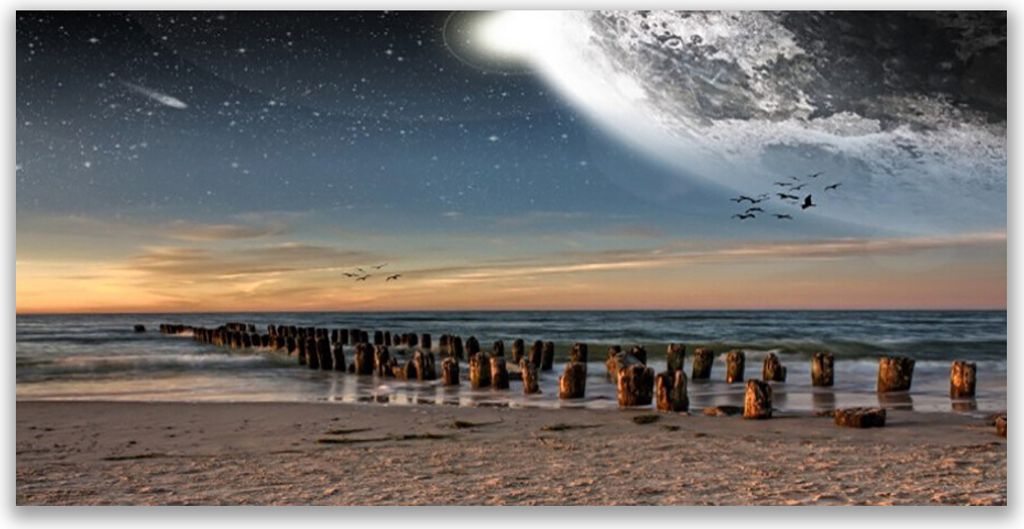 Tulup Leinwand-Bilder 140x70 Wandbild Canvas Kunstdruck Meer Strand Landschaft
