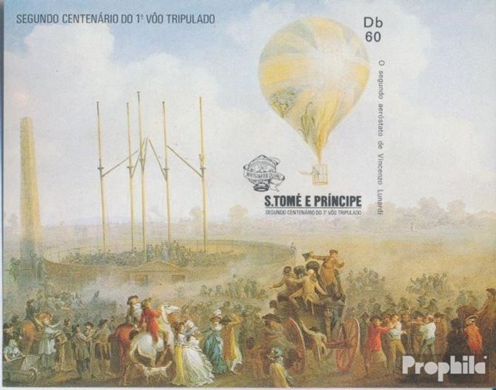 Briefmarken Sao Tome e Principe 1983 Mi Block127B (kompl.Ausg.) ungezähnt postfrisch Luftfahrt