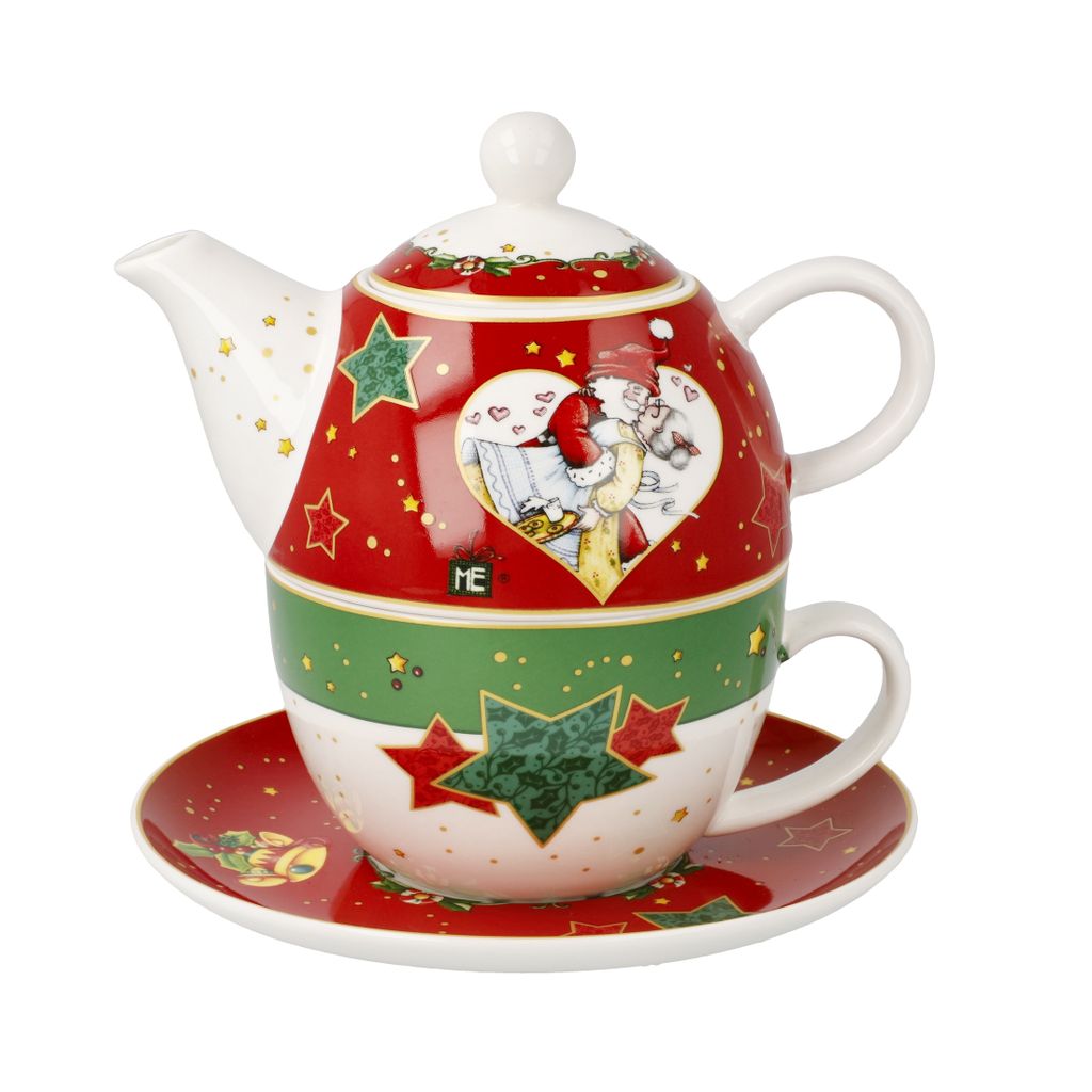 Goebel Tee-Set Tea for One Mary Engelbreit - Home Sweet Home 3-tlg., Fine Bone China, Bunt, 350 ml, 66725051