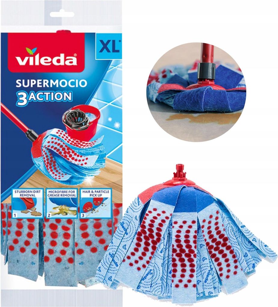 Wkład do mopa Vileda 3Action Velour XL Zdjęcie produktu 