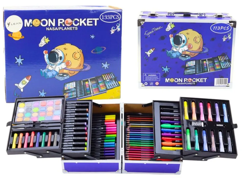 Mallette de peinture et dessin Kosmos 133 pièces : kit d'art complet