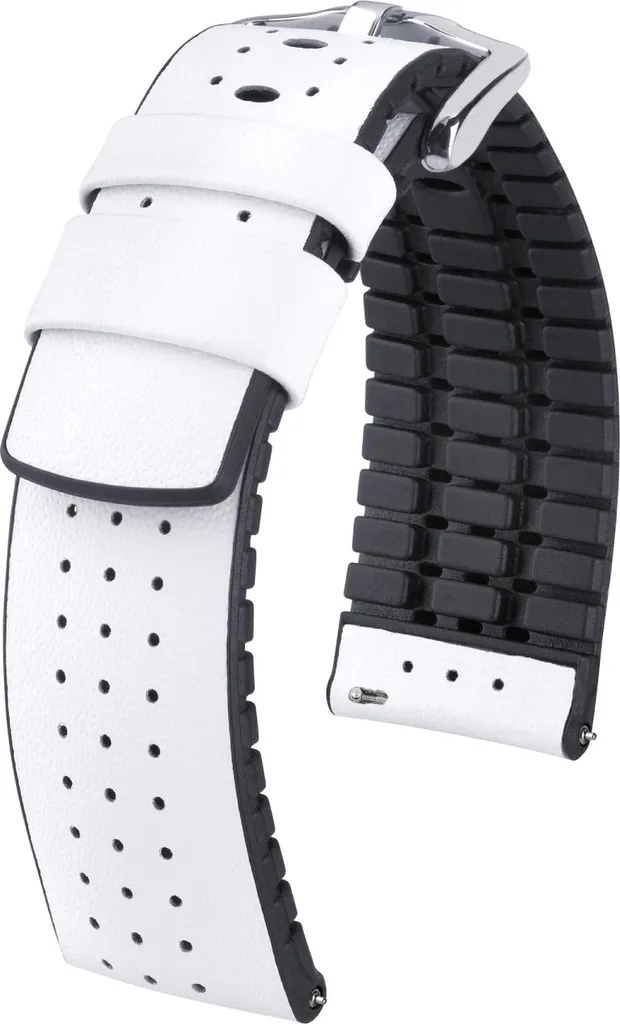Bracelet Montre Étanche 20mm Hirsch TIGER Blanc pour Sport et Natation